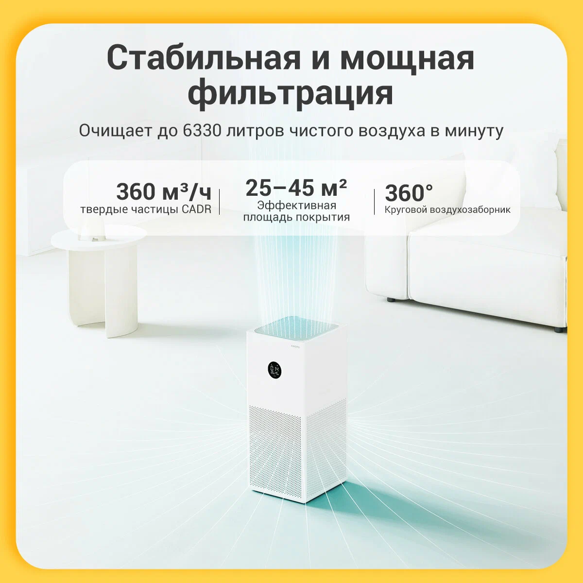 Очиститель воздуха xiaomi mi smart air purifier 4 lite white