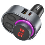 fm модулятор/АЗУ hoco e72 1usb 3a + 1usb 1a + pd30w