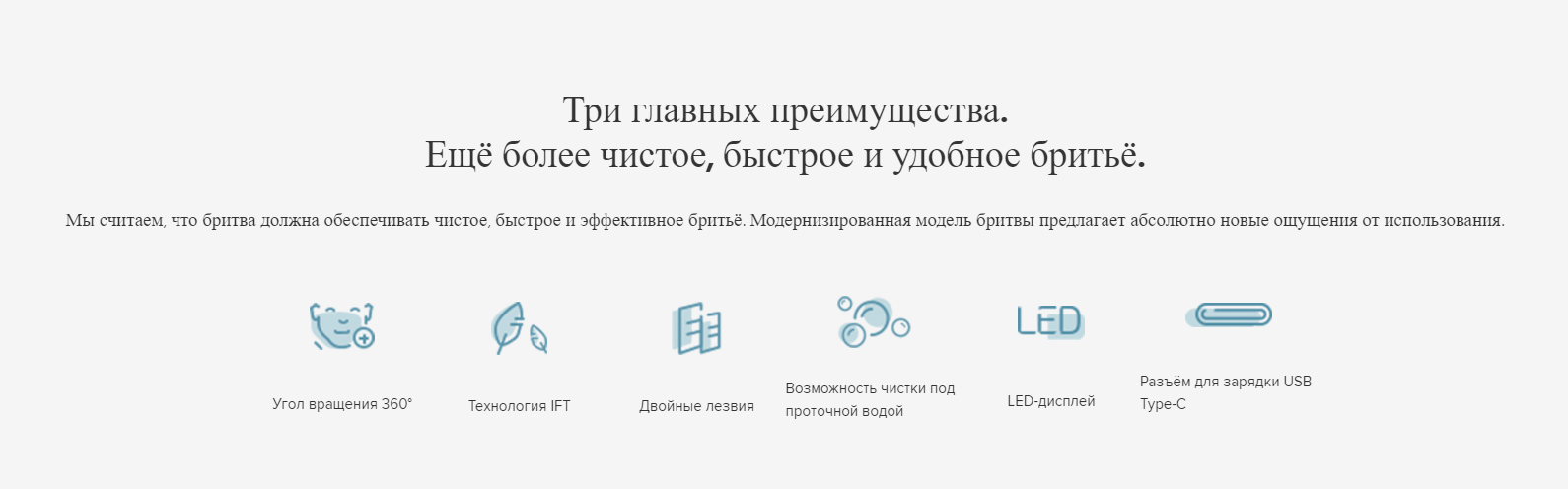 Электробритва xiaomi mijia rotary electric shaver s500 black