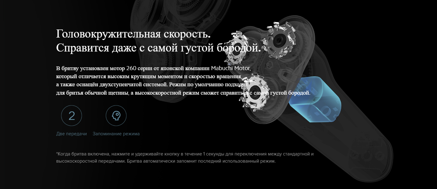Электробритва xiaomi mijia rotary electric shaver s500 black