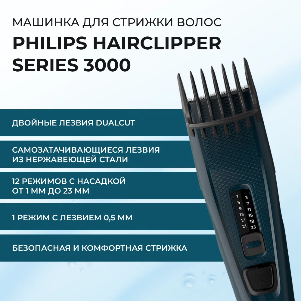 Машинка для стрижки волос philips (hc3510/15) black