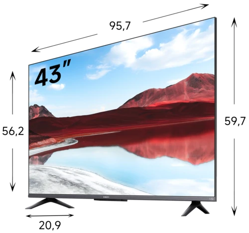 Телевизор xiaomi mi tv a pro 43" 2025 (l43ma sru) black