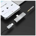 Adapter Hoco LS25 Lightning/3.5 мм Jack+ЗУ Silver