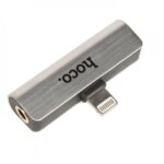 Адаптер Hoco LS25 Lightning/3.5мм + Lightning серый — изображение 3