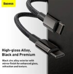 Дата-кабель Baseus CATWJ-A01 100W Type-C/Type-C 2m Black