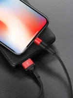 Дата-кабель Hoco X26 USB/Lightning 1м чёрно-золотой — изображение 2