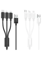 Дата-кабель Hoco X74 3в1 MicroUSB/USB-C/Lightning 1м чёрный — изображение 2