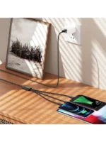 Дата-кабель Hoco X74 3в1 MicroUSB/USB-C/Lightning 1м чёрный — изображение 3