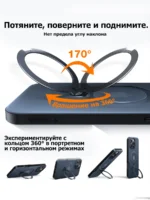 Накладка силикон/пластик матовая с окантовкой и кольцом Magsafe Apple iPhone 16 Pro чёрный — изображение 3