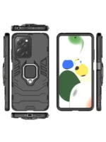 Накладка силикон/пластик PRC Armor Xiaomi Poco X5 Pro/Note 12 Pro 5G с подставкой чёрный — изображение 5