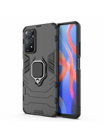 Накладка силикон/пластик PRC Armor Xiaomi Redmi Note 11 PRO с подставкой Black
