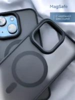 Накладка силикон/пластик PRC матовая с цветными краями Apple iPhone 13 Pro чёрный — изображение 2