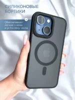 Накладка силикон/пластик PRC матовая с цветными краями Apple iPhone 13 Pro чёрный — изображение 7