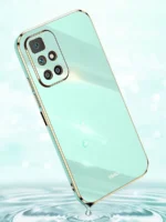 Накладка силикон/пластик PRC матовая с цветными краями Xiaomi Redmi 10 зелёный — изображение 3