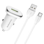 АЗУ borofone bz12a 1usb 3a quick charge type c white