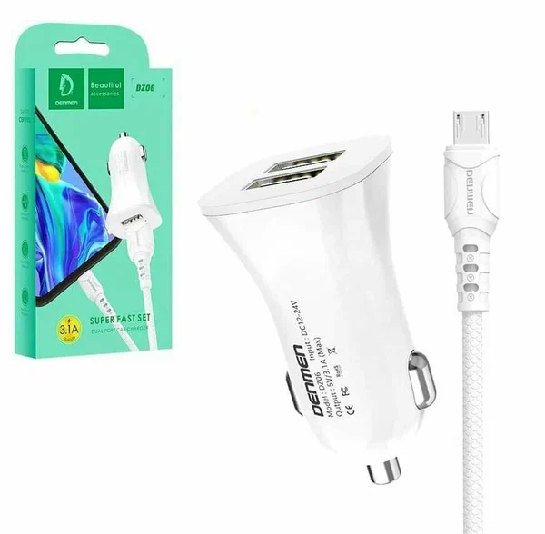 АЗУ denmen dz06v 2usb 3.1a microusb white АЗУ denmen dz06v 2usb 3.1a microusb white