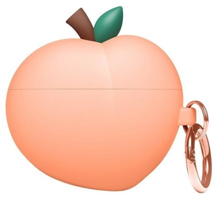 Чехол для Air Pods 3 силиконовый + карабин Peach
