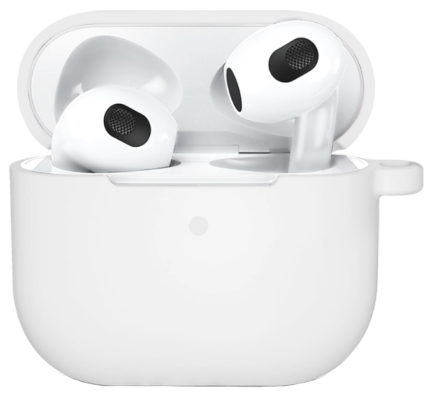 Чехол для Air Pods 3 силиконовый + карабин Прозрачный