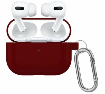 Чехол для Air Pods 3 силиконовый + карабин Violet