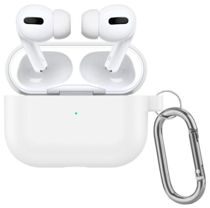 Чехол для Air Pods 3 силиконовый + карабин White