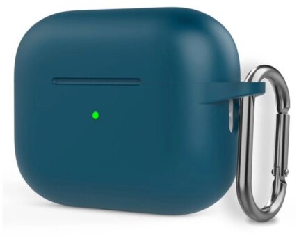 Чехол для Air Pods PRO 2 силиконовый + карабин Blue