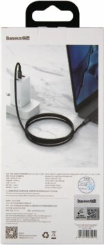 Дата-кабель Baseus Tungsten Gold CAWJ040101 USB-C/USB-C 240W 2м чёрный — изображение 3