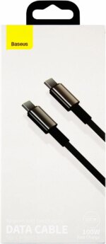 Дата-кабель Baseus Tungsten Gold CAWJ040101 USB-C/USB-C 240W 2м чёрный — изображение 4