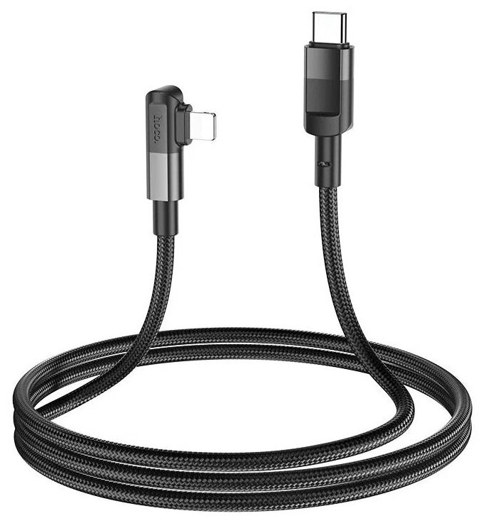 Дата-кабель Hoco U108 PD20W Type-C/Lightning боковой 2m Black Дата-кабель Hoco U108 PD20W Type-C/Lightning боковой 2m Black