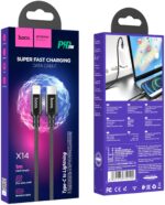 Дата-кабель Hoco X14  PD 20W Type-C/ Lightning 3m Black