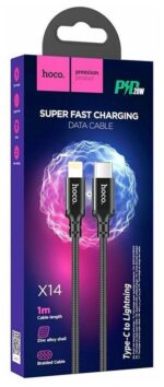 Дата-кабель Hoco X14 USB-C/Lightning 20W 3м чёрный — изображение 3
