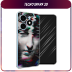 Накладка силикон Карбон Tecno Spark 20/20C Black