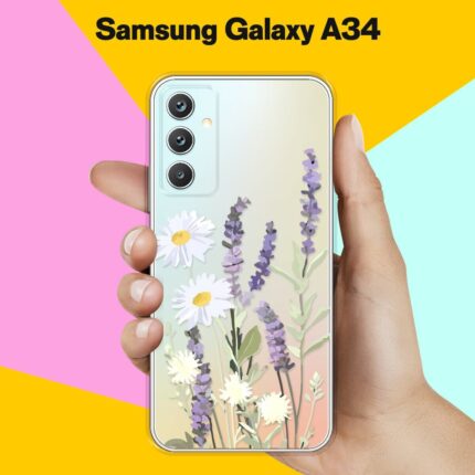 Накладка силикон PRC Samsung A34 5G перламутр гель Blue