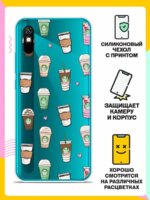 Накладка силикон Silicone Case Xiaomi Redmi 9A кофе с молоком — изображение 2
