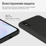 Накладка силикон/кожа LOGO Xiaomi Redmi 9A тёмно-синий — изображение 4
