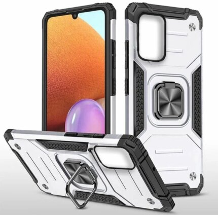 Накладка силикон/пластик PRC Armor iPhone 13 PRO с подставкой Silver