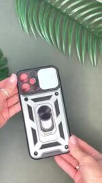Накладка силикон/пластик PRC Armor Samsung A14 с подставкой чёрный — изображение 4