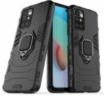 Накладка силикон/пластик PRC Armor Xiaomi Redmi 10 с подставкой чёрный — изображение 2