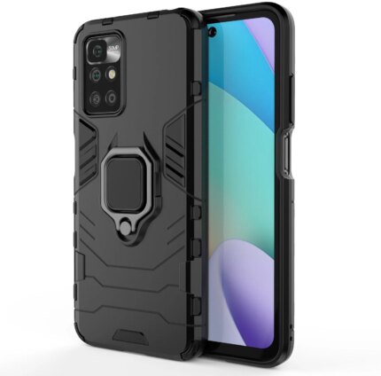 Накладка силикон/пластик PRC Armor Xiaomi Redmi 10 с подставкой Red