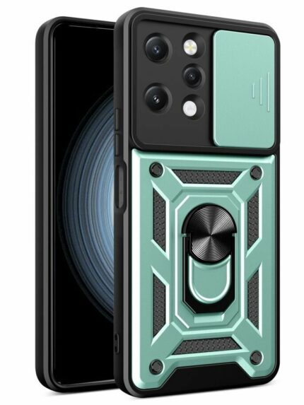 Накладка силикон/пластик PRC Armor Xiaomi Redmi 12 с подставкой Green