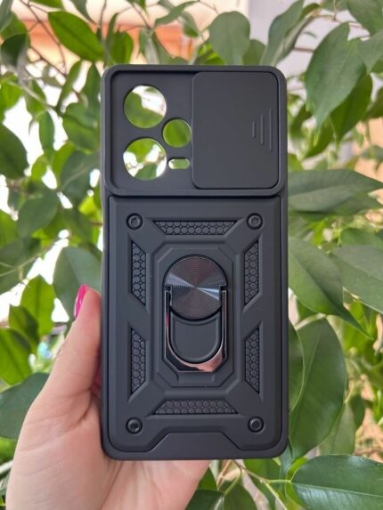 Накладка силикон/пластик PRC Armor Xiaomi Redmi Note 12 PRO 4G  с подставкой Black
