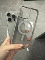 Накладка силикон/пластик PRC Fiber Armor с MagSafe и подставкой IPhone 15 PRO Titan