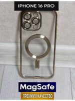 Накладка силикон/пластик PRC Logo Iphone 16 Gold