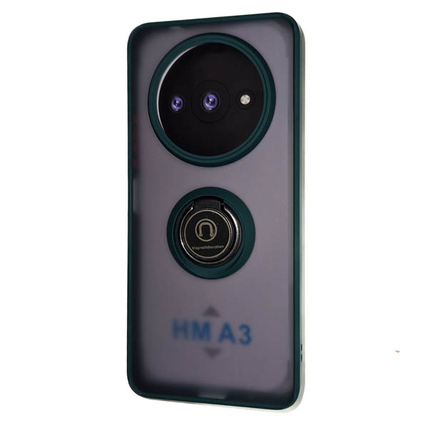 Накладка силикон/пластик prc матовая с цветными краями и кольцом xiaomi redmi a3/poco c61 green Накладка силикон/пластик prc матовая с цветными краями и кольцом xiaomi redmi a3/poco c61 green