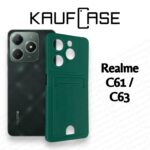 Накладка силикон/пластик PRC с кардхолдером Realme C61/C63 серо-голубой — изображение 2