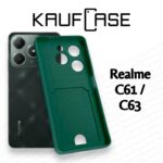 Накладка силикон/пластик PRC с кардхолдером Realme C61/C63 серо-голубой — изображение 3