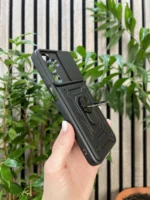 Накладка силикон/пластик prc armor samsung a16 с подставкой black