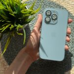 Накладки силикон/стекло AG Glass Case Apple iPhone 14 небесно-голубой — изображение 3