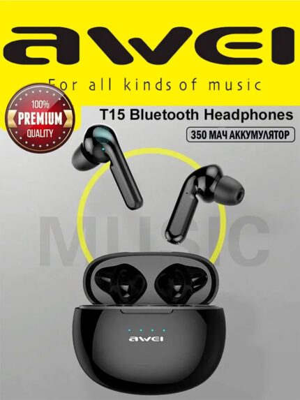 Наушники-bluetooth TWS с микрофоном Awei T15 Black