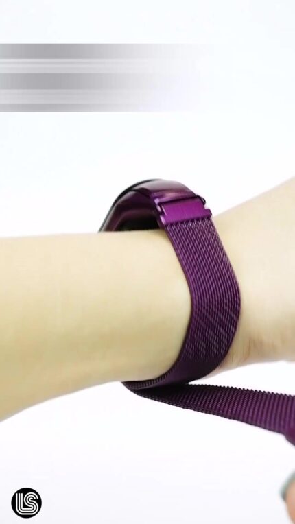 Ремешок на фитнес-браслет металл Миланская петля Mi Band 3/4 Light Purple