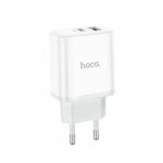 СЗУ Hoco C105A 1USB+1USB-C 20W USB-C/USB-C белый — изображение 3